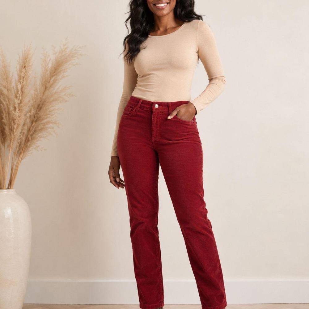 Jones New York red corduroy pants NWT